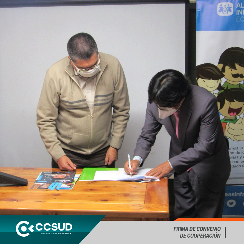 Firma convenio Aldeas Infantiles SOS EC con CCSUD